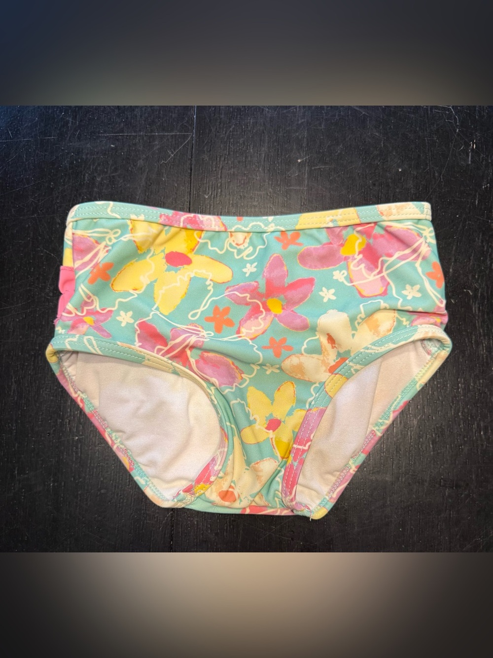 Ruffle Butts Rash Guard- Pink/Green/Yellow- Size 3T - Picture 5 of 8